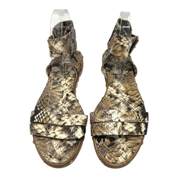 AGL Attilio Giusti Leombrum Leather Python Snake Print Sandal Women EU 40 US 9.5 - Picture 4 of 15
